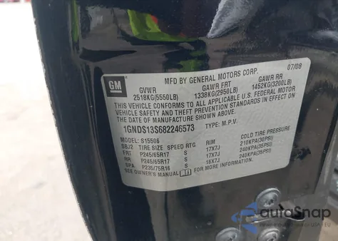 2008 Chevrolet Trailblazer Lt z USA, uszkodzony, nr VIN 1GNDS13S682246573